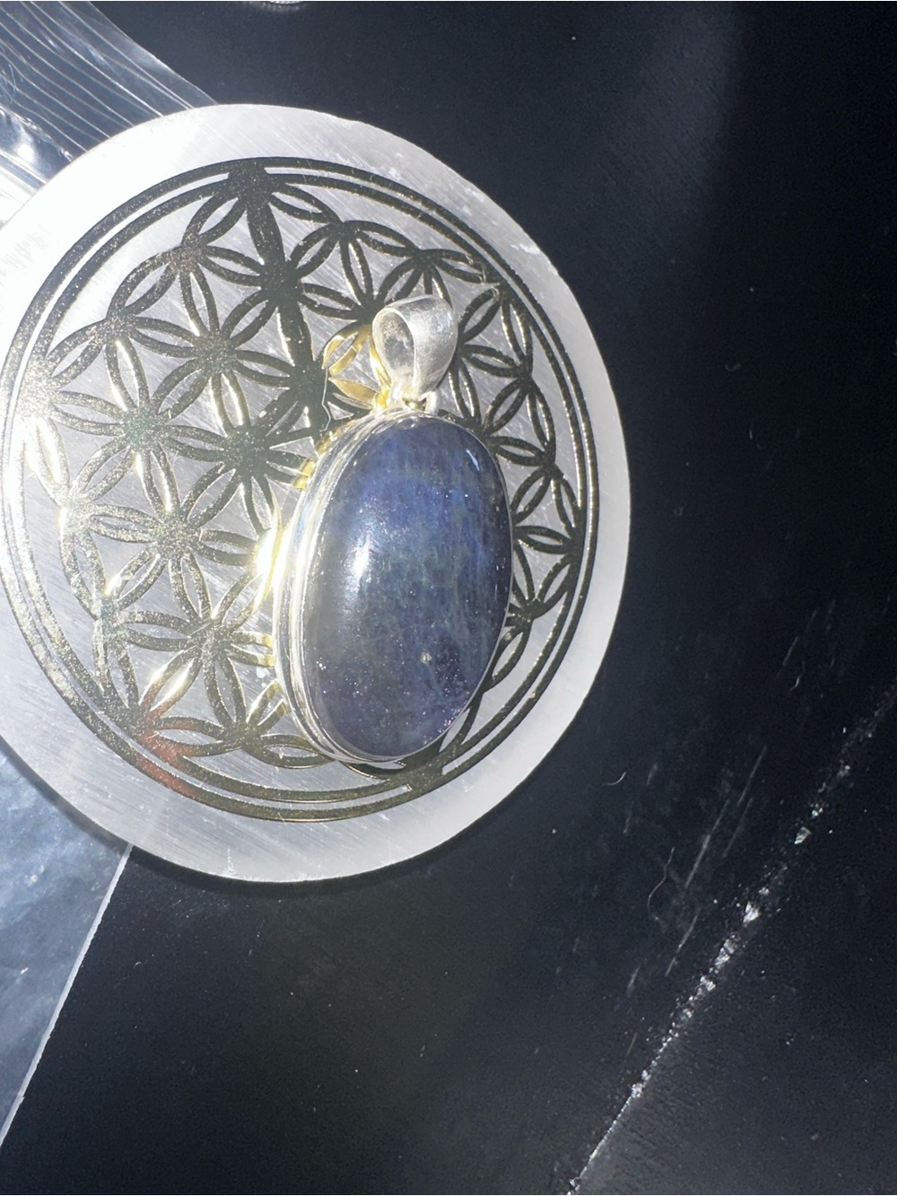 Sunstone in Iolite Sterling Silver Pendant